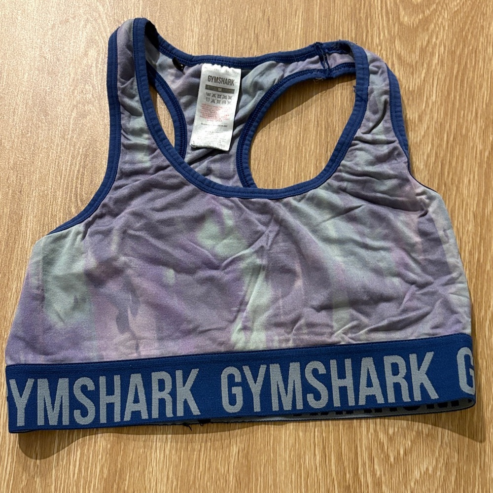 Gymshark Women's Tie-Dye Swim Top - Blue and Purple
